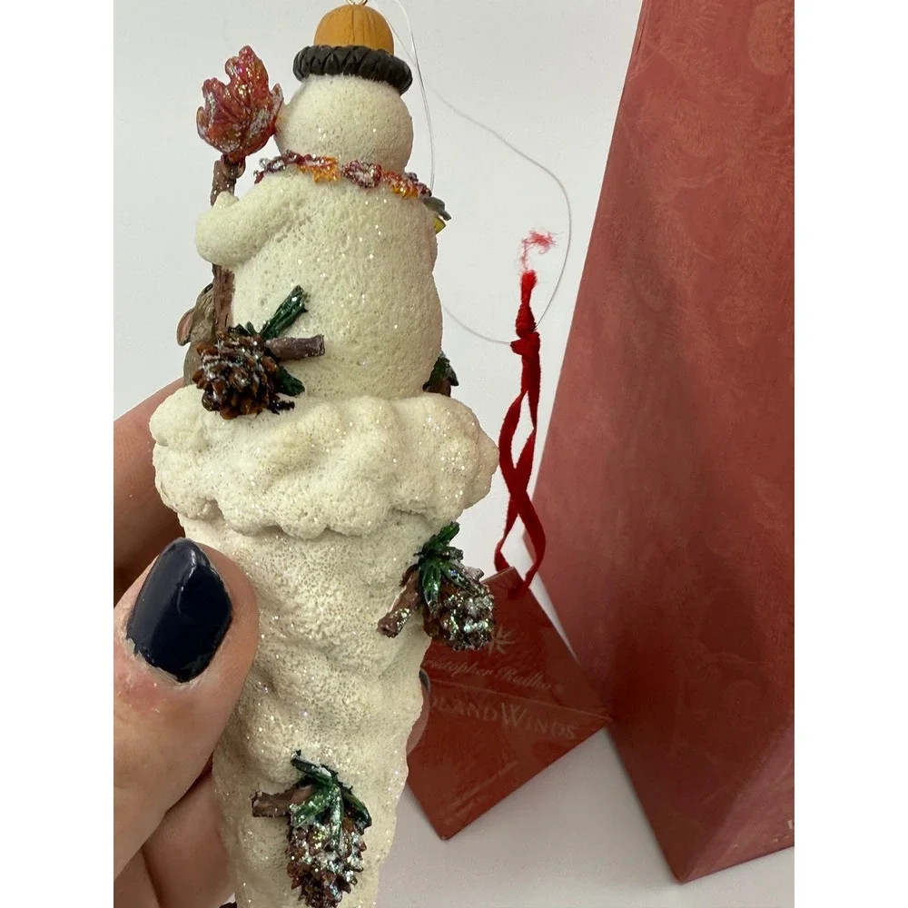 Christopher Radko Carlton Cicle Snowman Ornament‎ Woodland Winds Collection